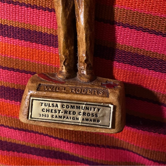 Vintage Will Rogers statue figurine tulsa community chest-red cross 1963 as is - Picture 16 of 16
